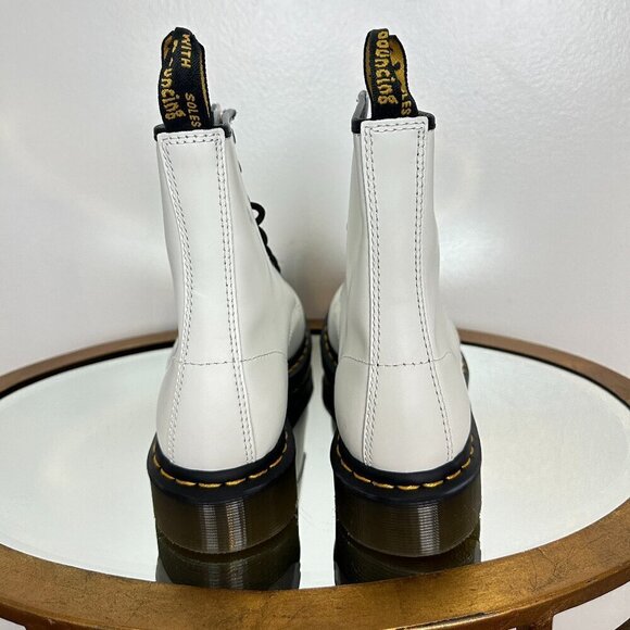 DR.Martens 1460 Lace Up Boots in White Smooth Leather US 8 - Picture 8 of 10